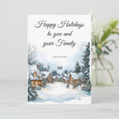 Elégante Winter Village Business Logo Carte de vac (Debout devant)