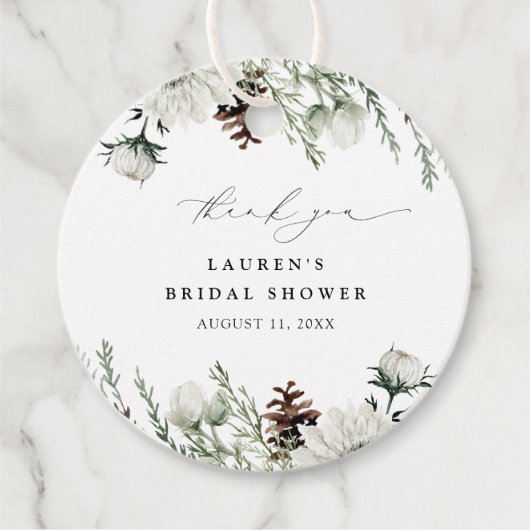 Elegante winter Waterverf Dank u Vrijgezellenfeest Bedankjes Labels (Voorkant)