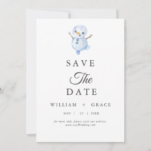 Elegante Winter Wonderland Sneeuwvlokken bruiloft Save The Date
