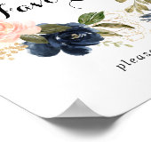 Elegante winterbloemenkrans gunsten bord poster (Hoek)