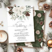 Elegante Winterdennen Bruiloft Kaart