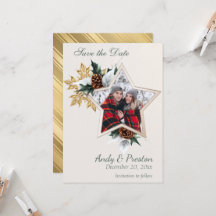 Elegante winterfoto save the date uitnodiging