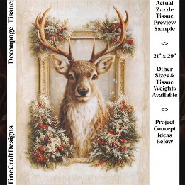 Elegante winterhert, groenblijvend kerstframe FY2 Tissuepapier