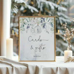 Elegante winterkaarten en cadeausposter poster