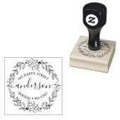 Elegante Winterkrans Adres Rubberstempel (Gestempeld)