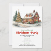 Elegante winterlandschap minimale kerst uitnodigin kaart (Voorkant)