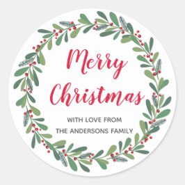 Elegante winterlente Kerstvakantie Ronde Sticker