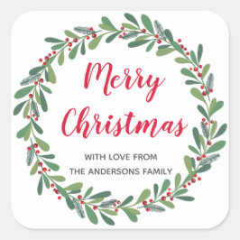 Elegante winterlente Kerstvakantie Vierkante Sticker