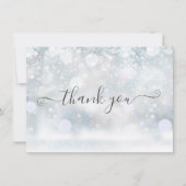 Elegante winters sneeuwvlokken script bedankkaart (Voorkant)
