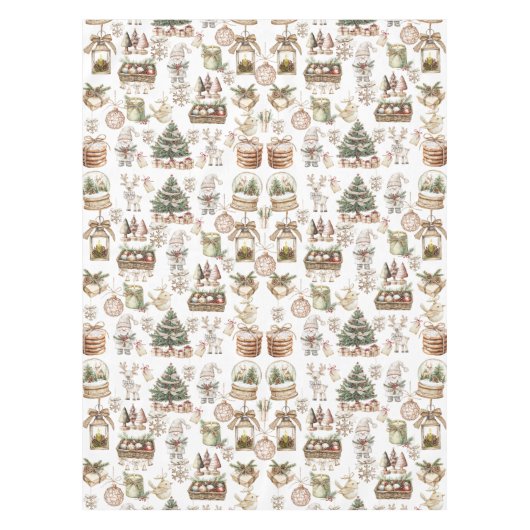 Elegante winterscène met vogel en Ornamenten Tafelkleed (Voorkant)