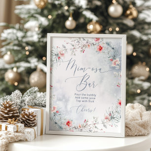 Elegante wintersneeuw Mimosa bar Poster