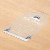 Elegante Winterwonderland Boog Kerstfeest Acryl Uitnodigingen (Laagn)