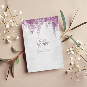 Elégante Wisteria Purple Wedple Cartes RSVP