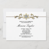 Elegante Wit Goud 50ste Verjaardag Uitnodiging Fif (Achterkant)