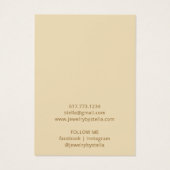 Elegante Wit Gouden Bloem Ketting Display Kaart (Achterkant)