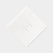 Elegante Wit-Minimalistische Calligrafie Folie Servetten (Rechts)