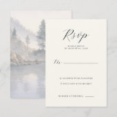 Elegante wit RSVP-kaart RSVP Kaartje (Voorkant / Achterkant)