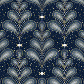 Elegante Witch Blue en Gold Art Deco Patroon Inpakpapier Vel