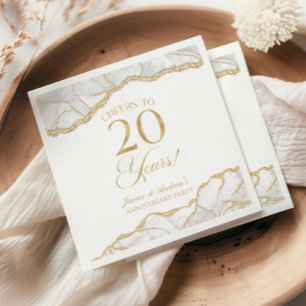 Elegante witgouden agaat 20e Jubileum partij Servet