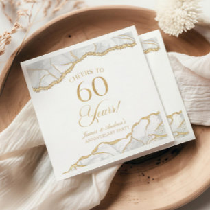 Elegante witgouden agaat 60e Jubileum partij Servet