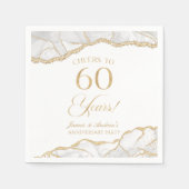 Elegante witgouden agaat 60e Jubileum partij Servet (Voorkant)
