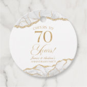 Elegante witgouden agaat 70e Jubileum partij Bedankjes Labels (Voorkant)