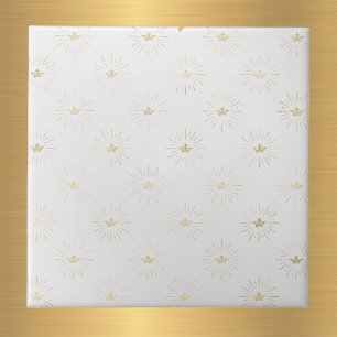 Elegante witgouden kroon Starburst Tegeltje