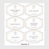 Elegante witte aangepaste Logo keuken pantry label (Vel)