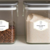 Elegante witte aangepaste Logo keuken pantry label