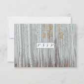 Elegante witte berkenbomen  RSVP kaartje (Voorkant)