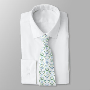 Elegante witte blauwe groene halsband stropdas