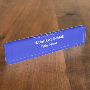 Elegante witte & blauwe naamplaat met eigen naam v naambordje