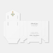 Elegante witte bloem eerste communie bedankdoosjes (Uitgevouwen)