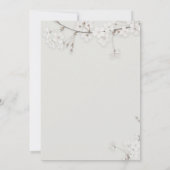 Elegante witte bloem gouden script Bewaar de datum Save The Date (Achterkant)