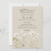 Elegante witte bloem islamitische Nikkah uitnodigi