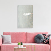 Elegante witte bloem op stoffig blauw canvas afdruk (Insitu (Woonkamer))