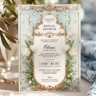 Elegante witte bloem Pearl Vrijgezellenfeest Kaart