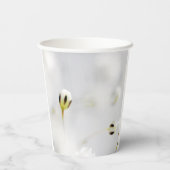 Elegante witte bloem print papieren beker (Achterkant)