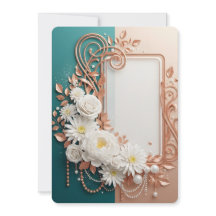 Elegante Witte Bloem Roze Gouden Lijst