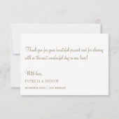 Elegante witte bloemen bruiloft dank u bedankkaart (Achterkant)