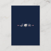 Elegante Witte Bloemen Goud Navy Trouwdetails Informatiekaartje (Achterkant)