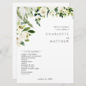 Elegante Witte Bloemen II Trouwprogramma Programma (Voorkant / Achterkant)