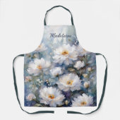 Elegante witte bloemen op zachte pastel schort (Voorkant)