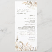 Elegante Witte Bloemen Quinceanera Voedsel Drinken Menu (Voorkant)