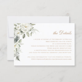 Elegante witte bloemen salie groene bruiloft detai kaart