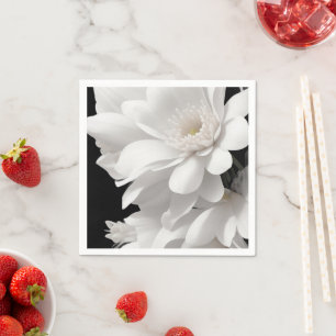 Elegante witte bloemen servetten van papier
