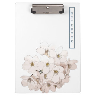 Elegante witte bloemenaquarel klembord