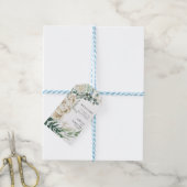 Elegante witte bloemenbruiloft welkomstgunst cadeaulabel (Met Touw)