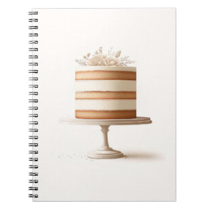 Elegante witte bloemencake trouwgastenboek  notitieboek