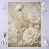 Elegante witte bloemengrunge decoupage tissuepapier (Craft)